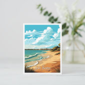 テキソマ湖テキサス州トラベルヴィンテージイラストレーション ポストカード (スタンド正面)