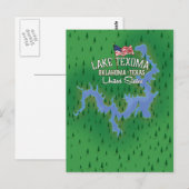テキソマ湖 アメリカ地図 ポストカード (正面/裏面)