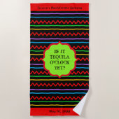 テキラオクロックパーソナライズされたイベントビーチタオル ビーチタオル (正面)