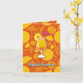 テキラサンライズカクテルレシピ カード (黄色い花)