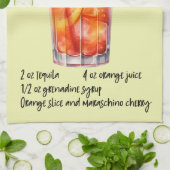 テキラサンライズカクテルレシピ キッチンタオル (折り畳み)