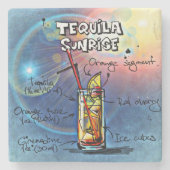 テキラサンライズカクテル(#7 /12ドリンクレシピセット) ストーンコースター (正面)