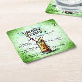 テキラサンライズドリンクレシピ スクエアペーパーコースター (アングル)