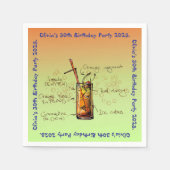 テキラサンライズバースデーパーティー スタンダードカクテルナプキン (正面)