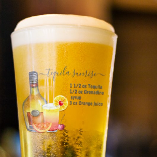 テキラサンライズレシピウォーターカラーミックスドリンク タンブラーグラス
