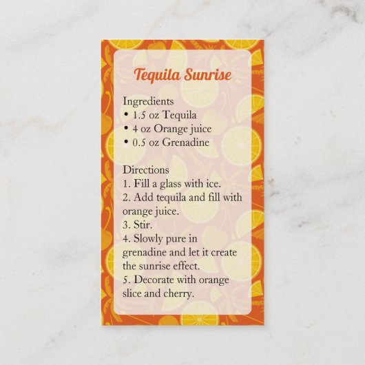 テキラサンライズ名刺 名刺 (裏面)