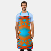 テキラサンライズ幾何グラデーション抽象芸術アート エプロン (着用した状態)