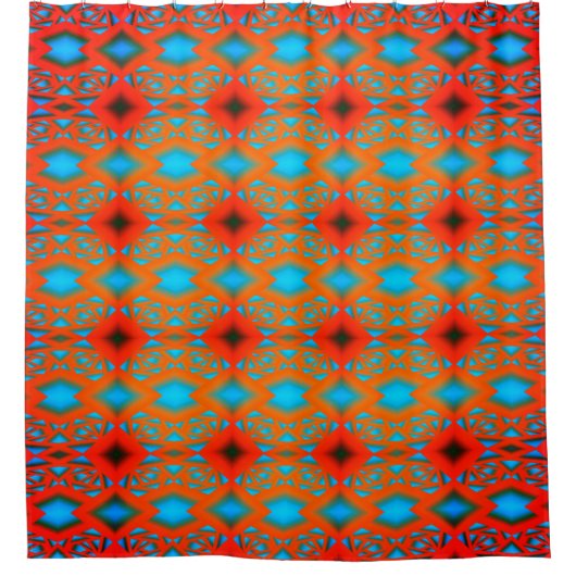 テキラサンライズ幾何グラデーション抽象芸術アート シャワーカーテン (正面)