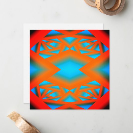 テキラサンライズ幾何グラデーション抽象芸術アート ノートカード (正面/裏面インサイチュ)