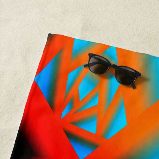 テキラサンライズ幾何グラデーション抽象芸術アート ビーチタオル (インサイチュ)