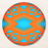 テキラサンライズ幾何グラデーション抽象芸術アート ラウンドペーパーコースター (正面)