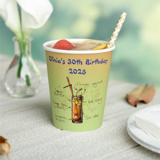 テキラサンライズ誕生日 紙コップ (インサイチュ)