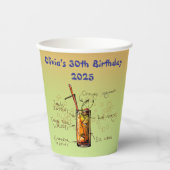 テキラサンライズ誕生日 紙コップ (正面)