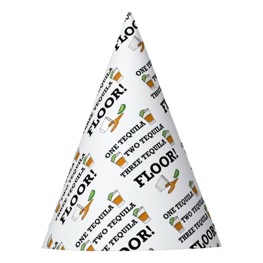 テキラショットグラスとライムウェッジカクテル パーティーハット (正面)