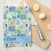 テキラタイムカクテルアゲーブプラントとソンブレロス キッチンタオル (四つ折り)