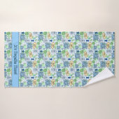 テキラタイムカクテルドリンカーブルーアガブパターン バスタオル (バスタオル)