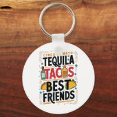 テキラタコス最高のフレンズ飲むCinco De Mayo キーホルダー (正面)