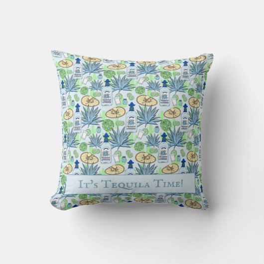 テキラドリンカーブルーアガベとソンブレロス クッション (正面)