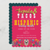 テキラマルガリタスヒスパニック伝統タコスフィエスタ 招待状 (正面/裏面)