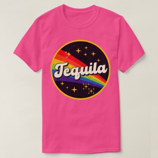 テキラレインボーイン宇宙ヴィンテージスタイル Tシャツ (デザイン正面)
