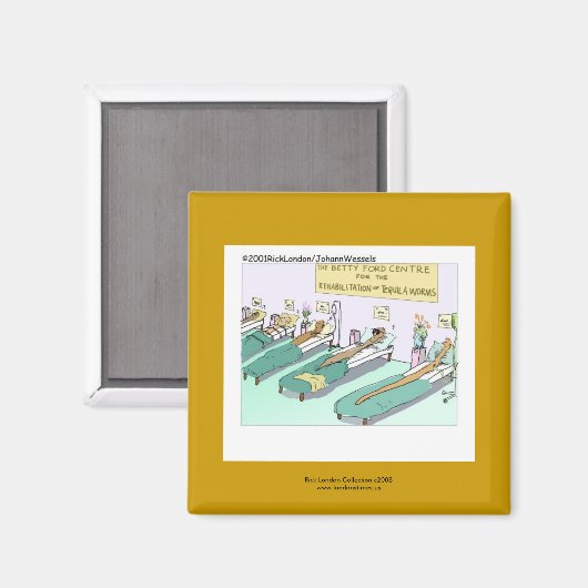 テキラワームRehabカートゥーおもしろいンノベルティマグネット マグネット (正面/裏面)