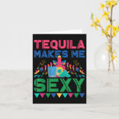 テキーラが私をYにする – メキシコのCinco De Mayo Fiesta カード (黄色い花)