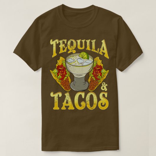テキーラとタコス・メキシコ Tシャツ (デザイン正面)