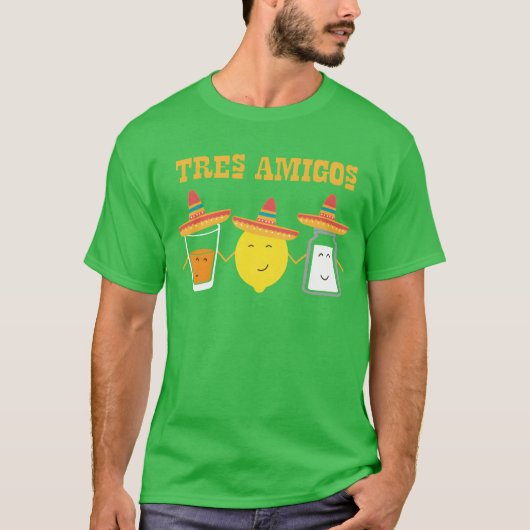 テキーラと友達、塩とレモンで家族のよう Tシャツ (正面)