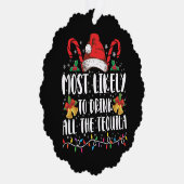 テキーラの全クリスマスを飲みやすいおもしろい オーナメントカード (右)