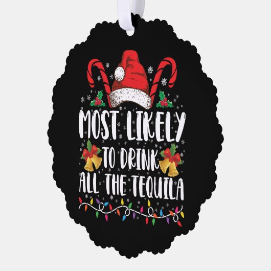 テキーラの全クリスマスを飲みやすいおもしろい オーナメントカード (左)