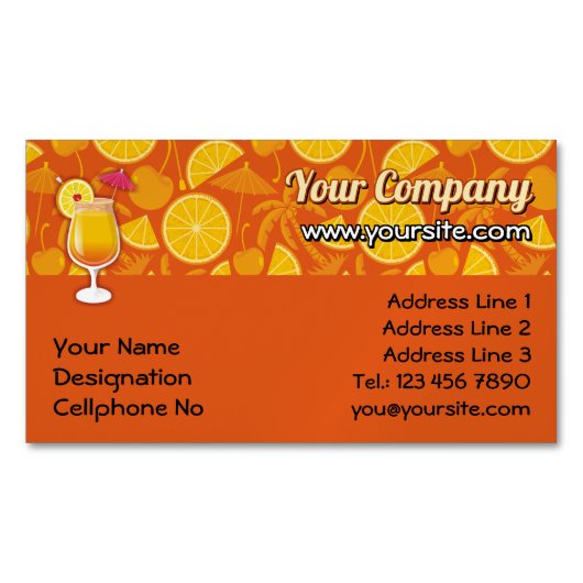 テキーラの日の出テキーラの日の出のコクタイのグラス マグネット名刺 (正面)