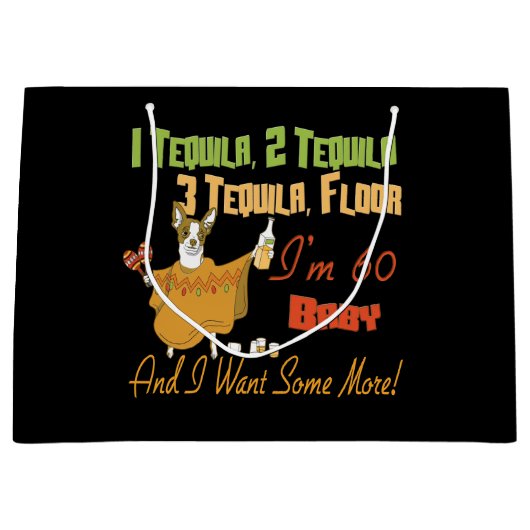 テキーラの第60誕生会のコレクション ラージペーパーバッグ (正面)