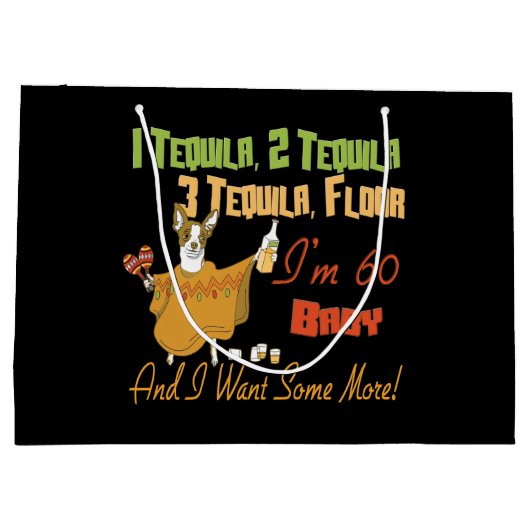 テキーラの第60誕生会のコレクション ラージペーパーバッグ (裏面)