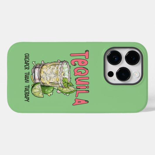 テキーラはセラピーより安い 面白いテキーラ メキシコ Case-Mate iPhoneケース (裏面 (横))