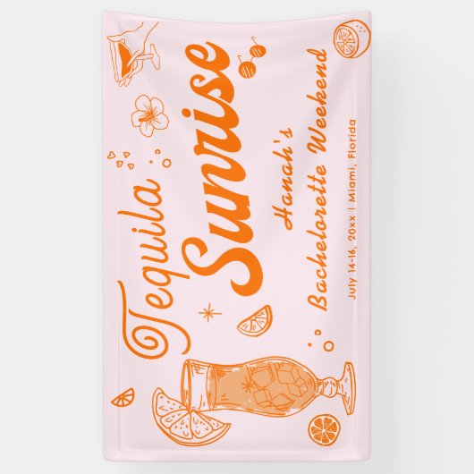 テキーラサンライズ独身最後の夜へようこそ 横断幕 (縦)