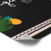 テキーラバールアウ（ハワイ式宴会）熱帯誕生日シャワーサイン ポスター (角)