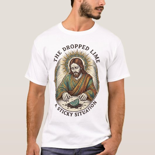 テキーラパーティーでイェスがライムを落として床が汚れた Tシャツ (正面)