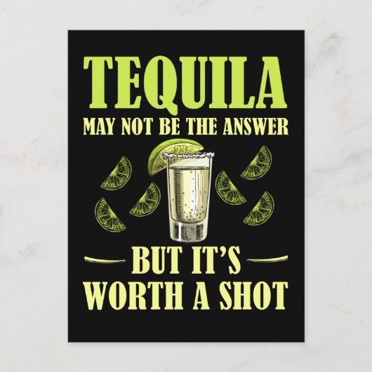 テキーラ飲みおもしろいレモン塩飲料 ポストカード (正面)