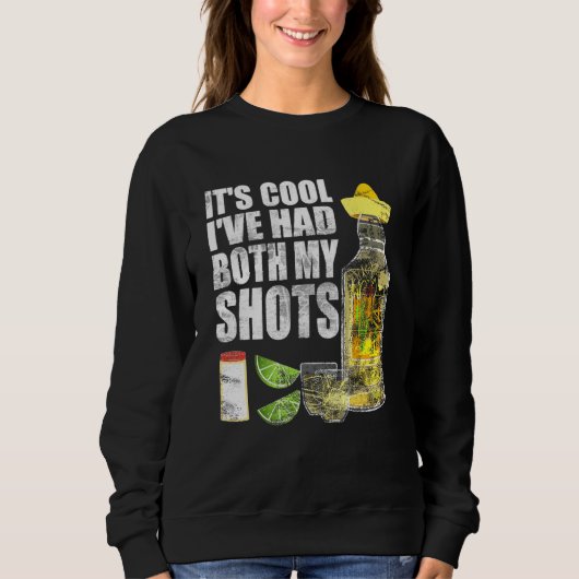 テキーラ飲み会用Tシャツ 2回接種済みクール スウェットシャツ (正面)