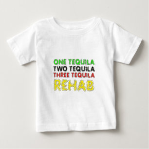 テキーラ1杯、テキーラ2杯、テキーラ3杯、リハビリ ベビーTシャツ