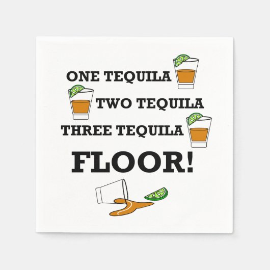 テキーラ ショット グラス付きライムウェッジ カクテル スタンダードカクテルナプキン (正面)