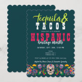 テキーラ マグリタ タコス ヒスパニック ヘリテージ フィエスタ 招待状 (正面/裏面)