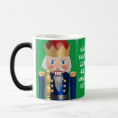 テキ書スの光沢のあるモダンくるみ割り緑色 モーフィングマグカップ (左)