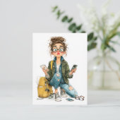 テクお洒落テック過多ガールカオス ポストカード (スタンド正面)