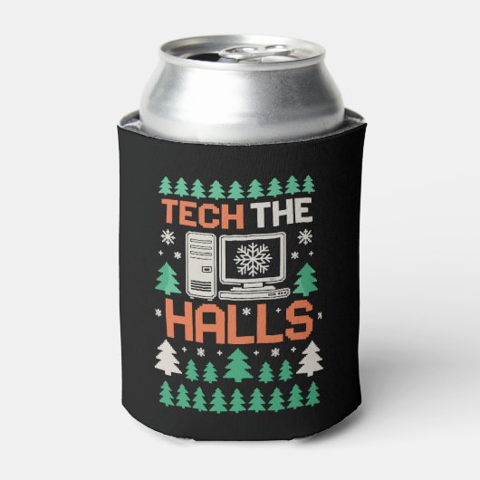 テクでホールを醜いコンピュータのクリスマス飾りに 缶クーラー (缶正面)