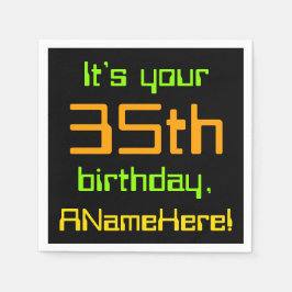 テクエ35番誕生日紙ナプキンス スタンダードカクテルナプキン