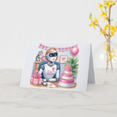 テクガールズスパークルSTEMロボット誕生日カード カード (黄色い花)