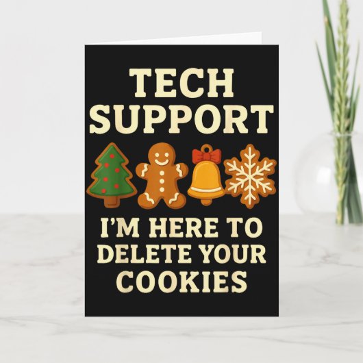 テクサポートがクッキーを消しに来た - クリスマスおもしろ カード (正面)
