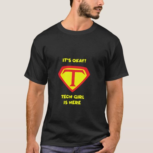 テクサポート女子 女性 コンピューター テクノロジー Tシャツ (正面)