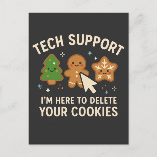 テクサポート クリスマス Cookie削除 かわいい ポストカード (正面)